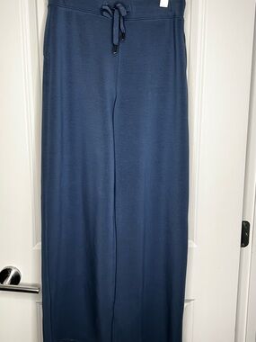 SPANX Navy Wide-Leg Track Pants